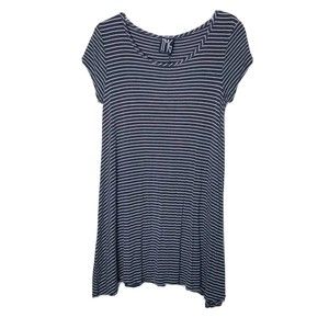 TMG New York Striped Dress Women Size Large Gray White